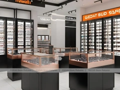 Blush Accent Optical Boutique System with Copper-Framed Cases