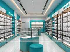 Blush Accent Optical Boutique System with Copper-Framed Cases