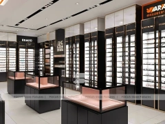 Blush Accent Optical Boutique System with Copper-Framed Cases
