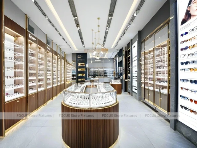 Blush Accent Optical Flagship Display with Branded Feature Counter