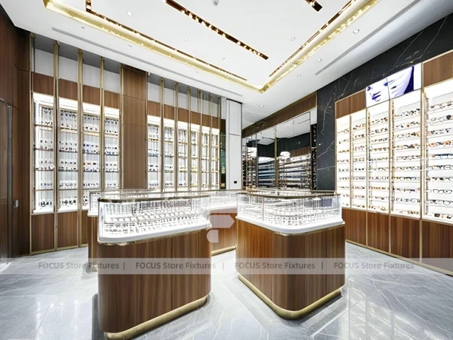 Blush Accent Optical Flagship Display with Branded Feature Counter