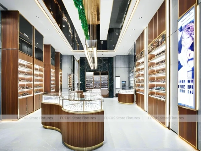 Blush Accent Optical Flagship Display with Branded Feature Counter