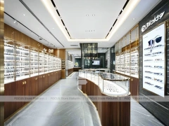 Blush Accent Optical Flagship Display with Branded Feature Counter