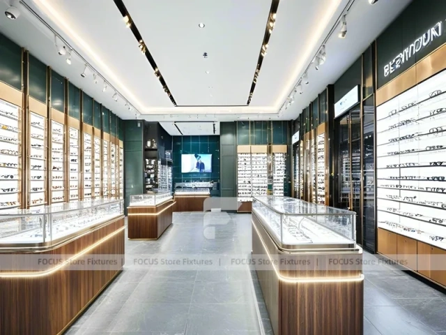 Blush Accent Optical Flagship Display with Branded Feature Counter