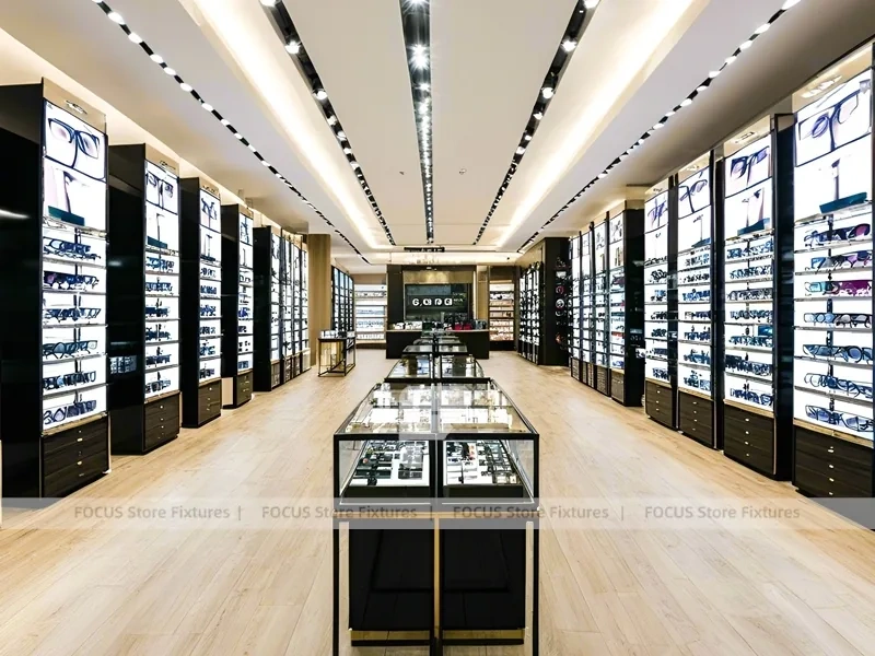 Blush Accent Optical Gallery Corridor with Open Retail Spine
