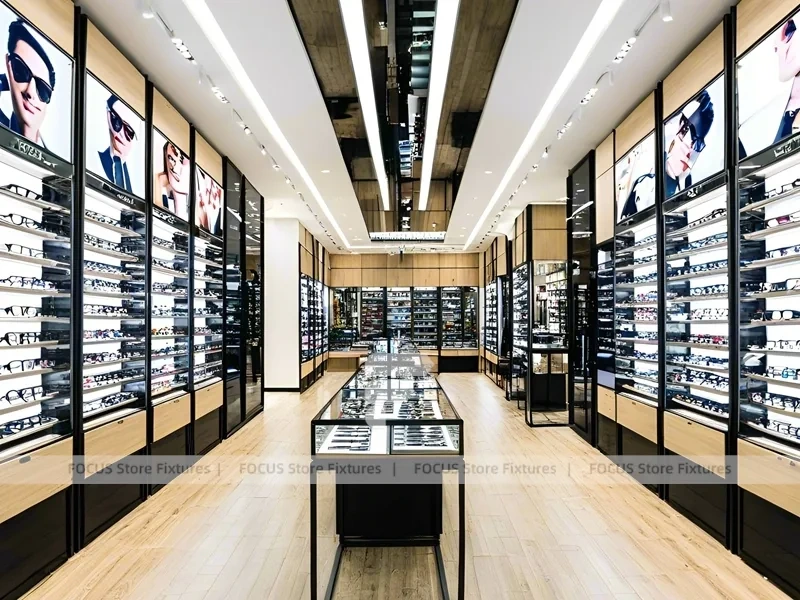 Blush Accent Optical Gallery Corridor with Open Retail Spine