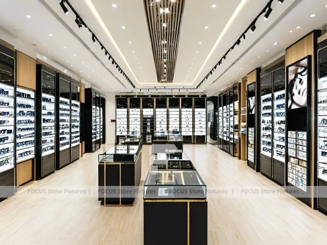 Blush Accent Optical Gallery Corridor with Open Retail Spine