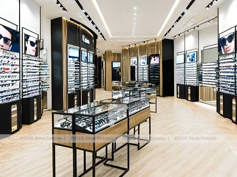 Blush Accent Optical Gallery Corridor with Open Retail Spine