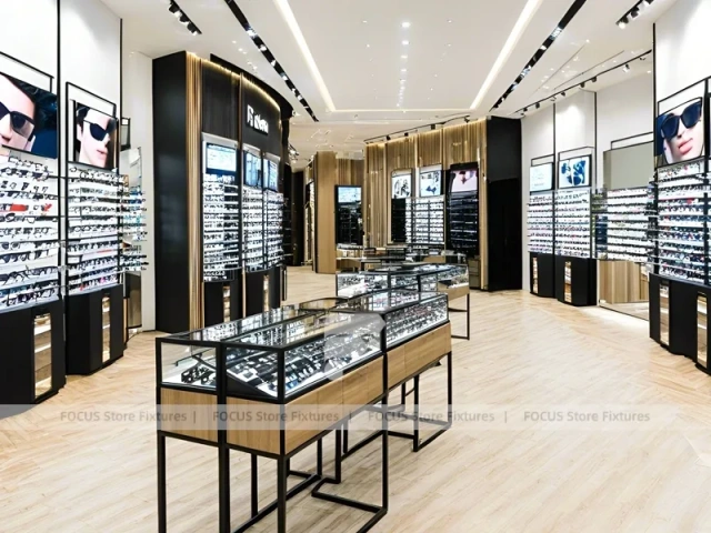 Blush Accent Optical Gallery Corridor with Open Retail Spine