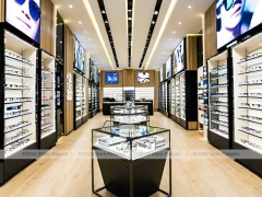Blush Accent Optical Gallery Corridor with Open Retail Spine