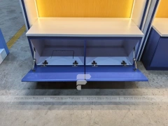 Candy Blue Confectionery Shelf Fixture with Backlit Wall Shelving