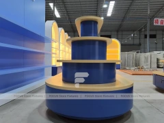 Candy Blue Confectionery Shelf Fixture with Backlit Wall Shelving