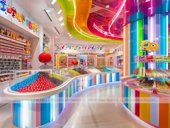 Candy Twist with Ribbon Ceiling Display Confectionery Experience Shop