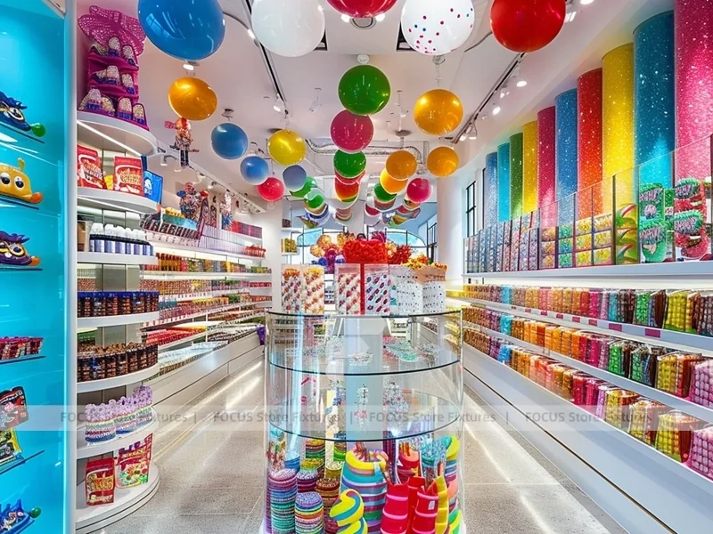 Candy Twist with Ribbon Ceiling Display Confectionery Experience Shop