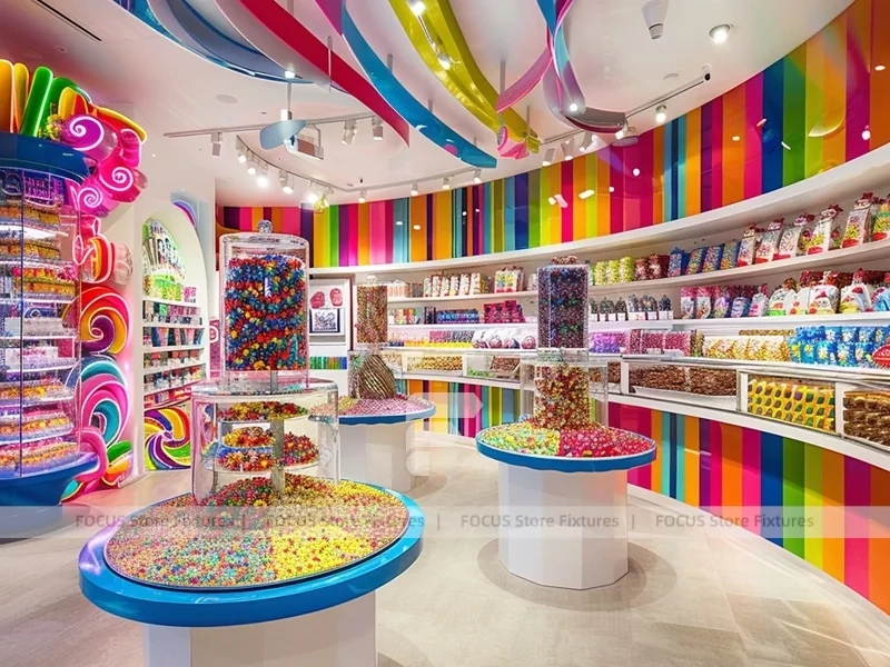 Candy Twist with Ribbon Ceiling Display Confectionery Experience Shop