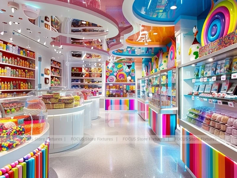 Candy Twist with Ribbon Ceiling Display Confectionery Experience Shop