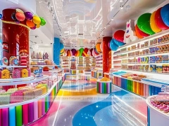 Candy Twist with Ribbon Ceiling Display Confectionery Experience Shop