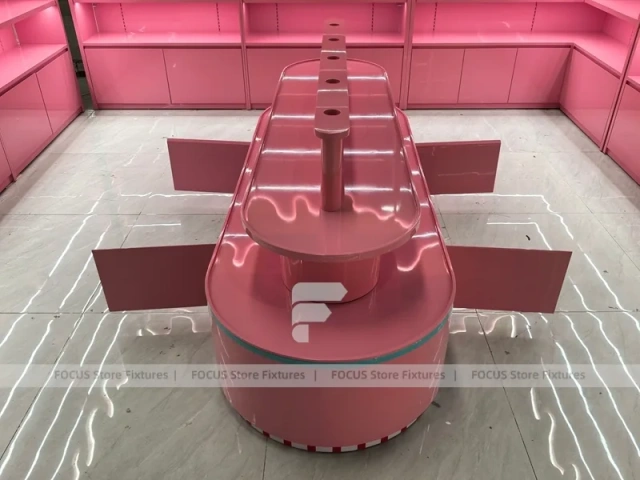 Cherry Pop Candy Wall and Island Module with Pastel Store Prototype Layout