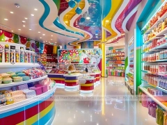 Confectionery Dream Confectionery Gallery Shop with High-Capacity Candy Walls