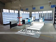 Cool White Perfume Retail Layout With Glowing Tester Islands
