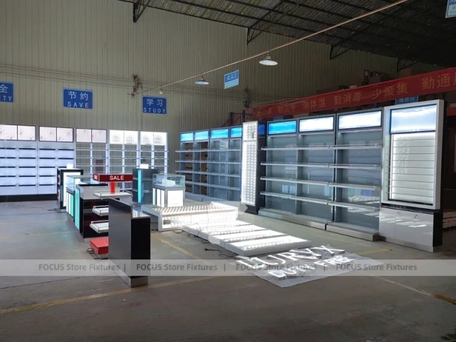 Cool White Perfume Retail Layout With Glowing Tester Islands