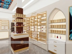 Cream Perfume Boutique With Center Pedestal Tower