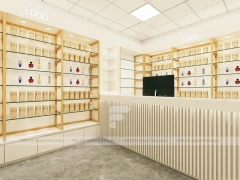 Cream Perfume Display Wall With Poster Niche