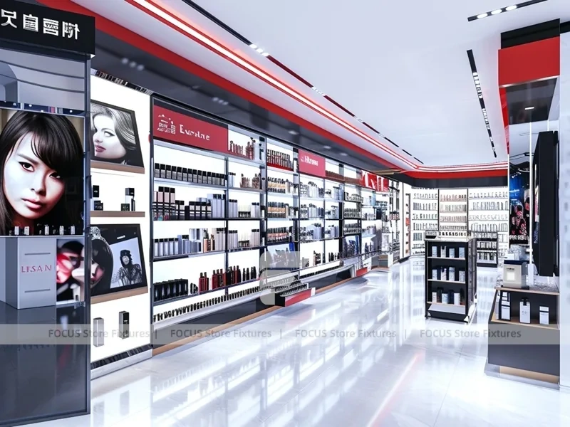 Curved Black Perfume Boutique With Portrait Lightbox