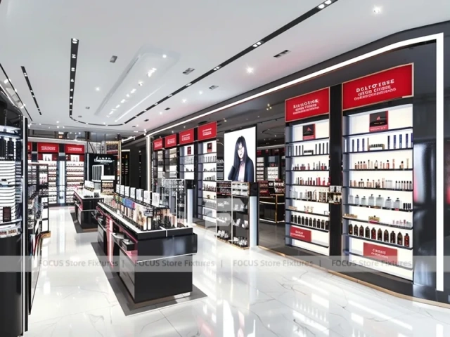 Curved Black Perfume Boutique With Portrait Lightbox