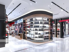 Curved Black Perfume Boutique With Portrait Lightbox