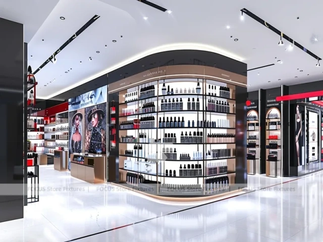 Curved Black Perfume Boutique With Portrait Lightbox