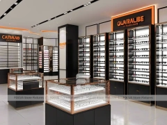 Dark Copper Vision Store Display with Branded Wall Towers