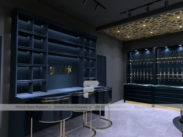 Dark Green Arched Perfume Wall Shelving