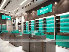 Dark Teal Vision Concept Space with Graphic Merchandising Panels