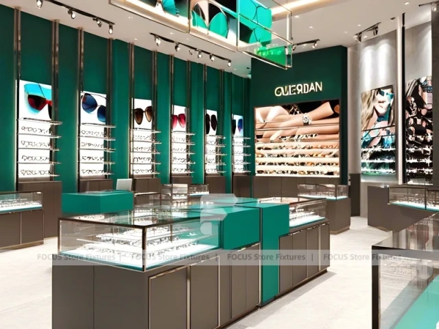 Dark Teal Vision Concept Space with Graphic Merchandising Panels