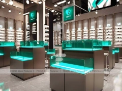 Dark Teal Vision Concept Space with Graphic Merchandising Panels