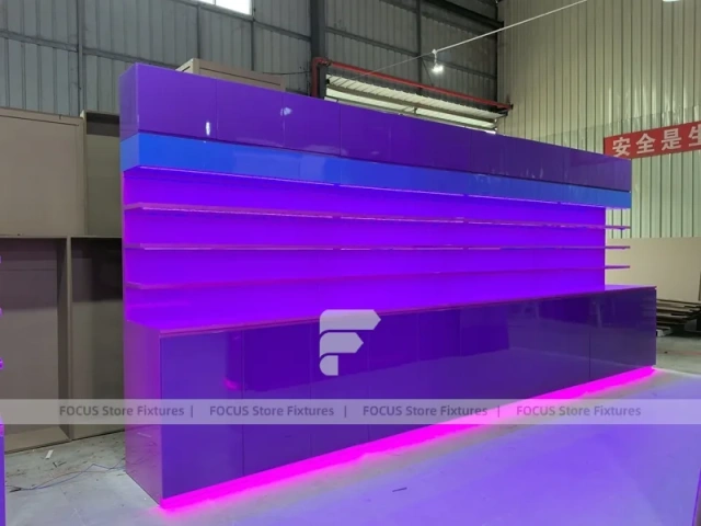 Electric Rainbow Confectionery Service Island with Rainbow Edge Lighting