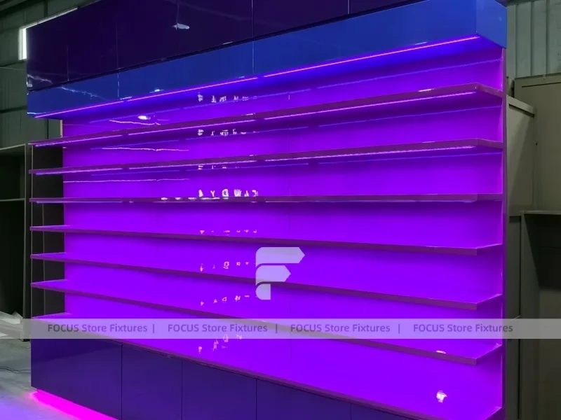 Electric Rainbow Confectionery Service Island with Rainbow Edge Lighting