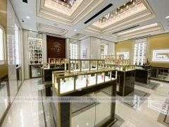 Elegant Cream Perfume Boutique With Illuminated Cabinets