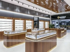 Flagship Walnut Vision Boutique System with Branded Feature Counter