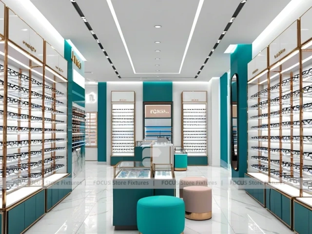 Fresh Aqua Vision Boutique Layout with Central Service Counter