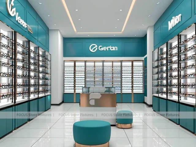 Fresh Aqua Vision Boutique Layout with Central Service Counter