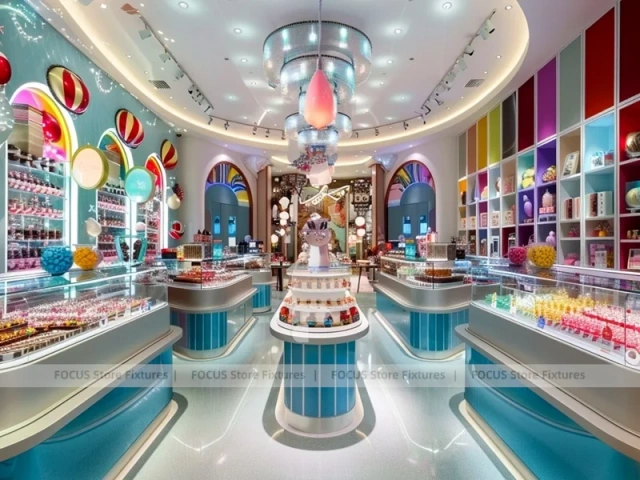 Fresh Mint Candy Showcase Salon with Pastel Boutique Walkway