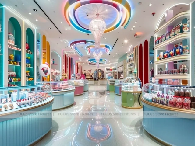 Fresh Mint Candy Showcase Salon with Pastel Boutique Walkway