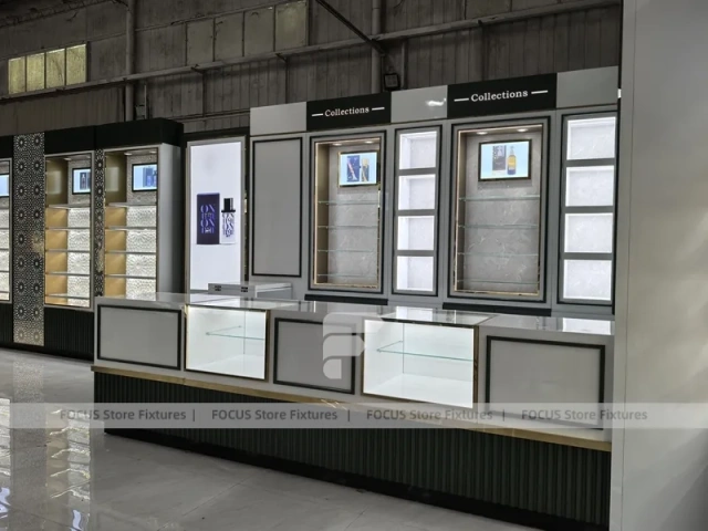Full Perfume Showroom With Wall Bays And Pedestal Testers