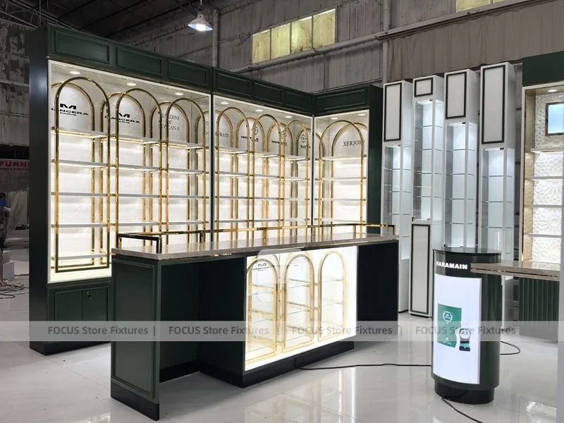 Full Perfume Showroom With Wall Bays And Pedestal Testers