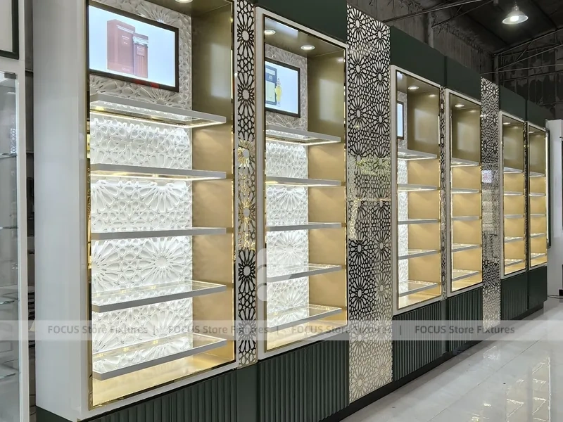 Full Perfume Showroom With Wall Bays And Pedestal Testers