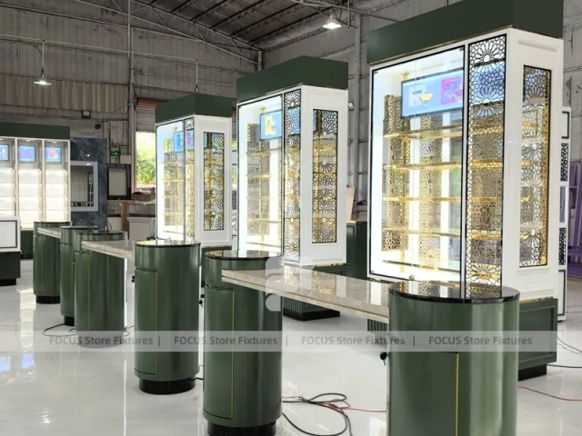 Full Perfume Showroom With Wall Bays And Pedestal Testers