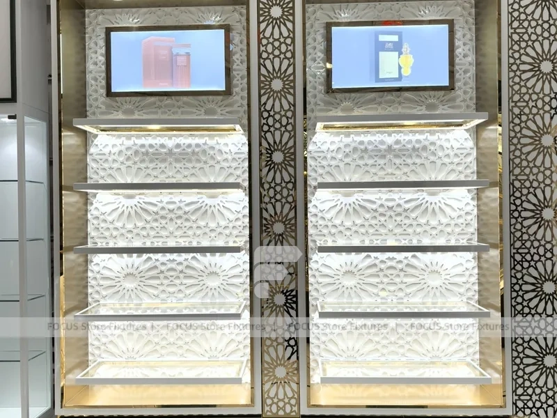 Full Perfume Showroom With Wall Bays And Pedestal Testers