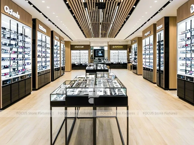 Gallery Black Vision Retail Walkway with Screen-Integrated Side Walls
